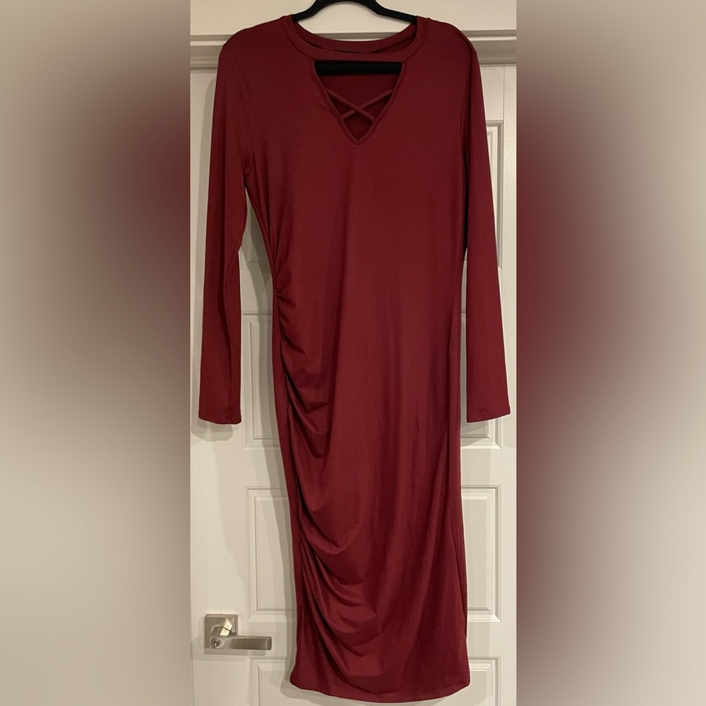 Hippie Chic Sexy Burgundy Dress